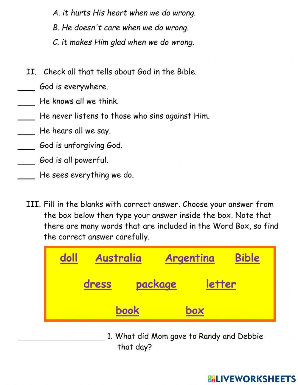 ESP-CL (KINDER) - LESSON 3 QUIZ: THE EXCITING LETTER