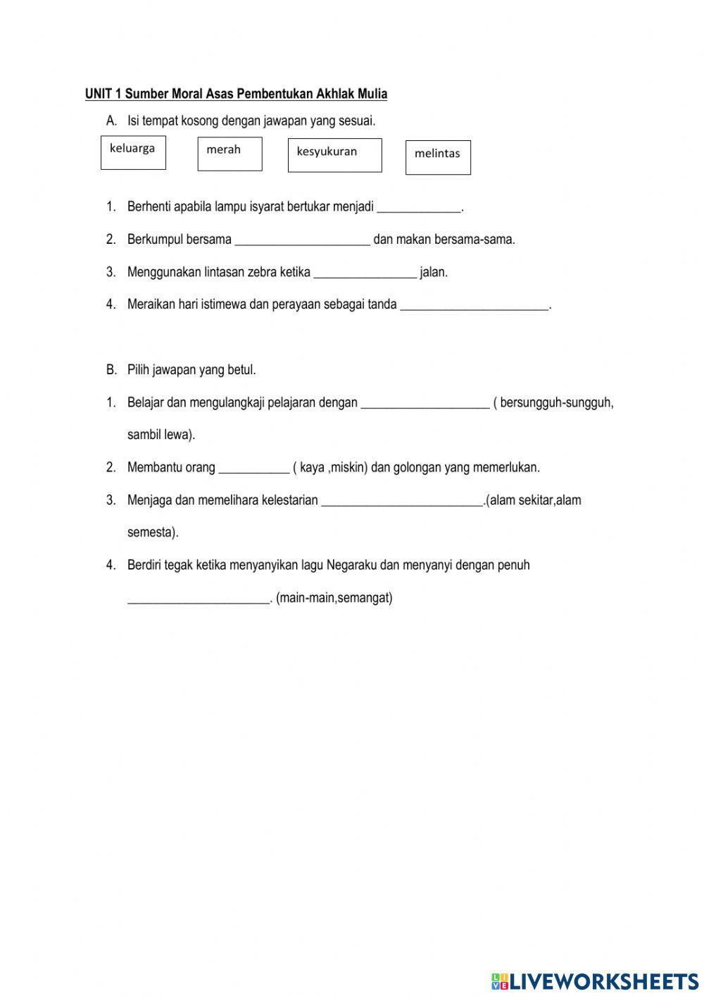 Unit 1 moral tingkatan 2
