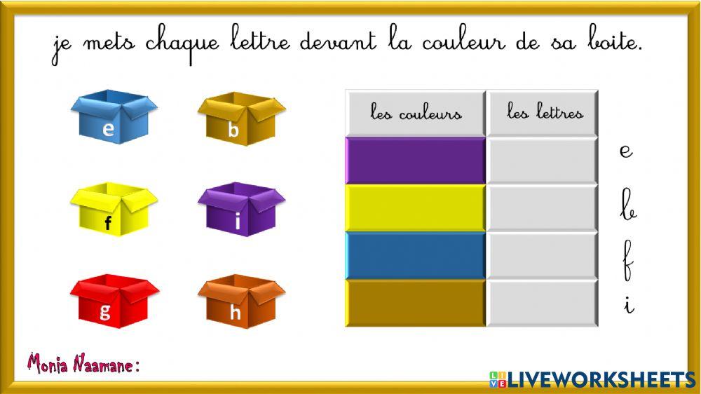 Les couleurs et les lettres