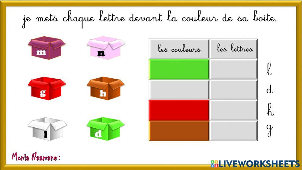 Les couleurs et les lettres