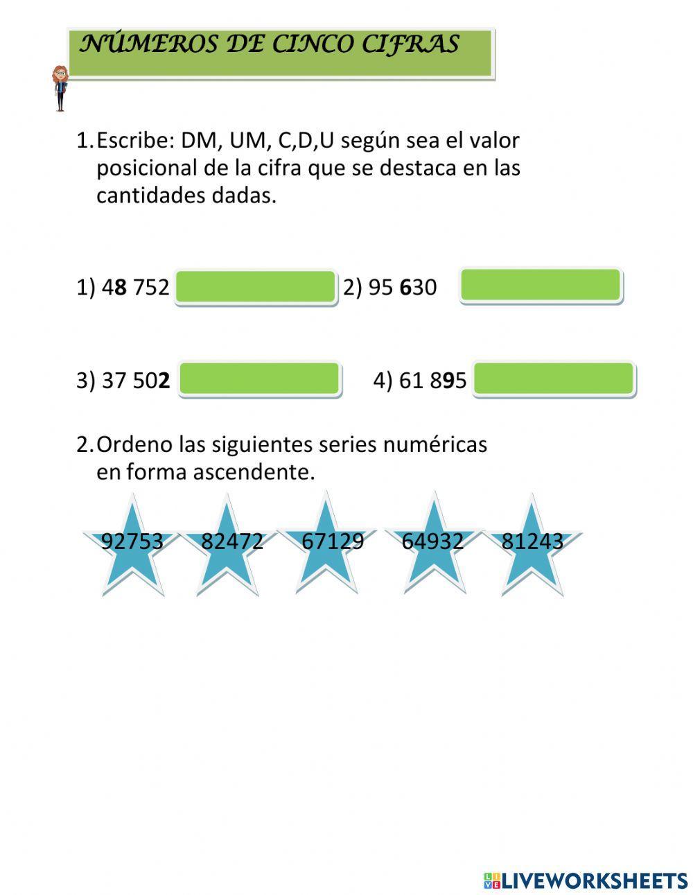 Números de cinco cifras