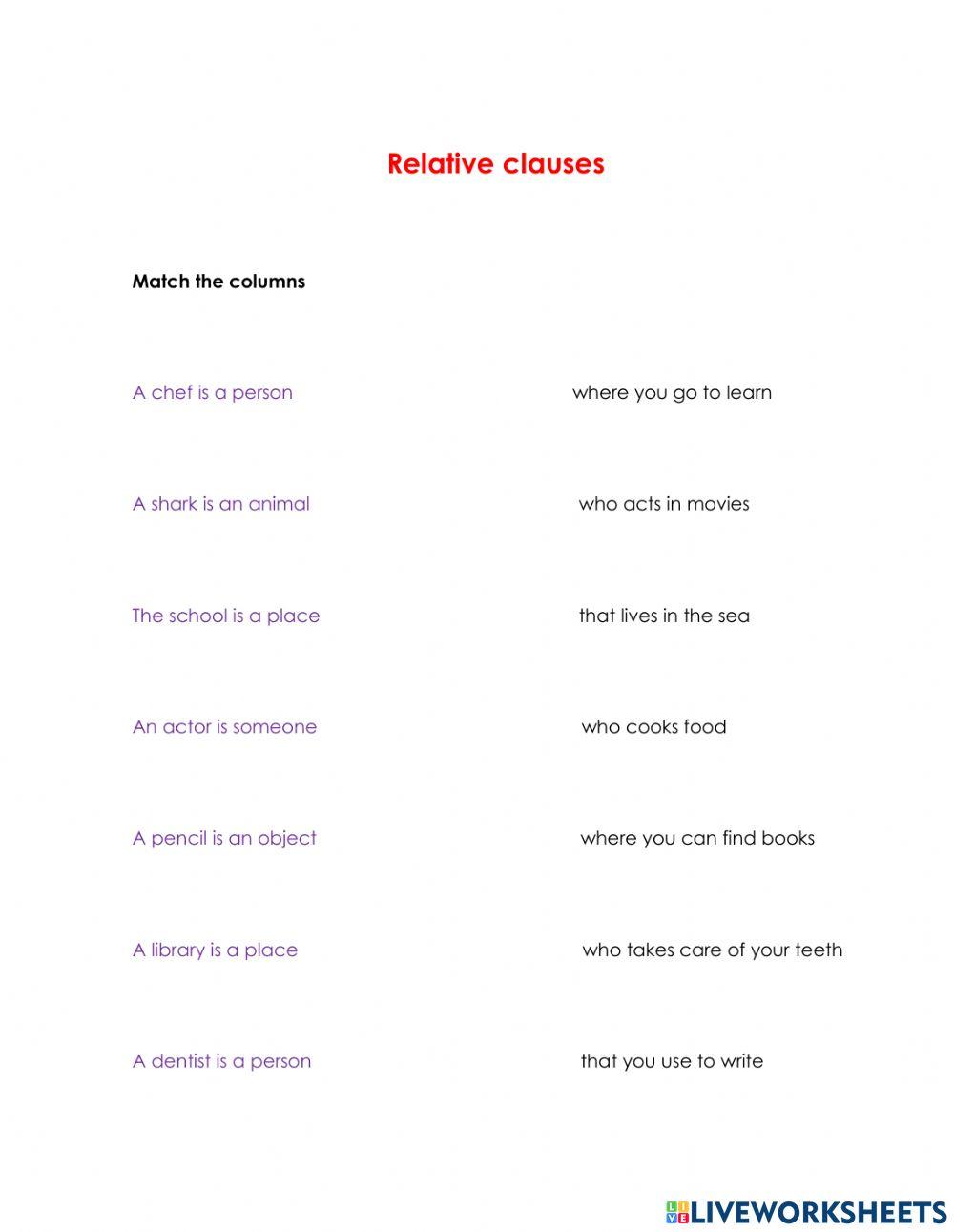 Relative clauses