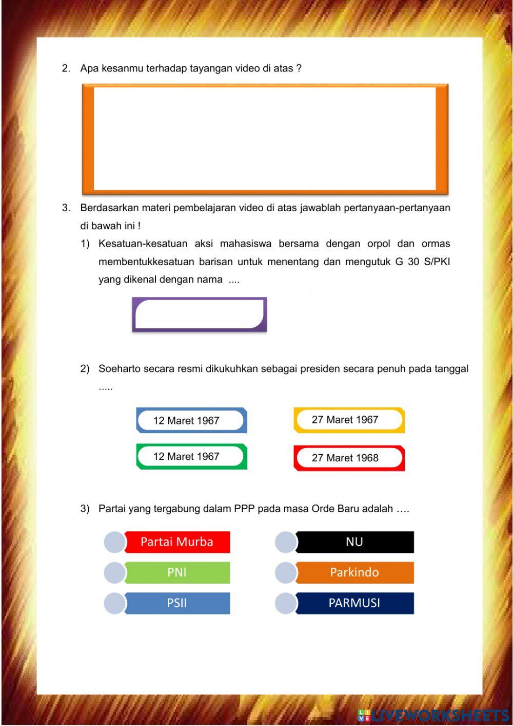 Masa orde baru (1966-1998)