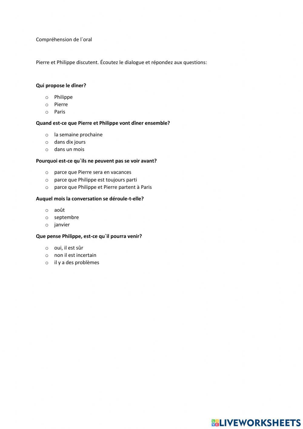 Compréhension de l-oral