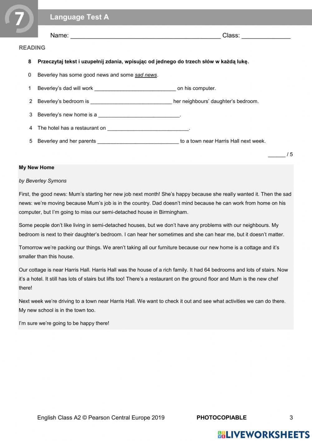 6491550 | English Class A2 test unit 7 | sudul