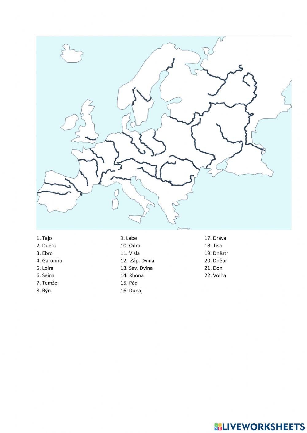 Evropa - řeky 1