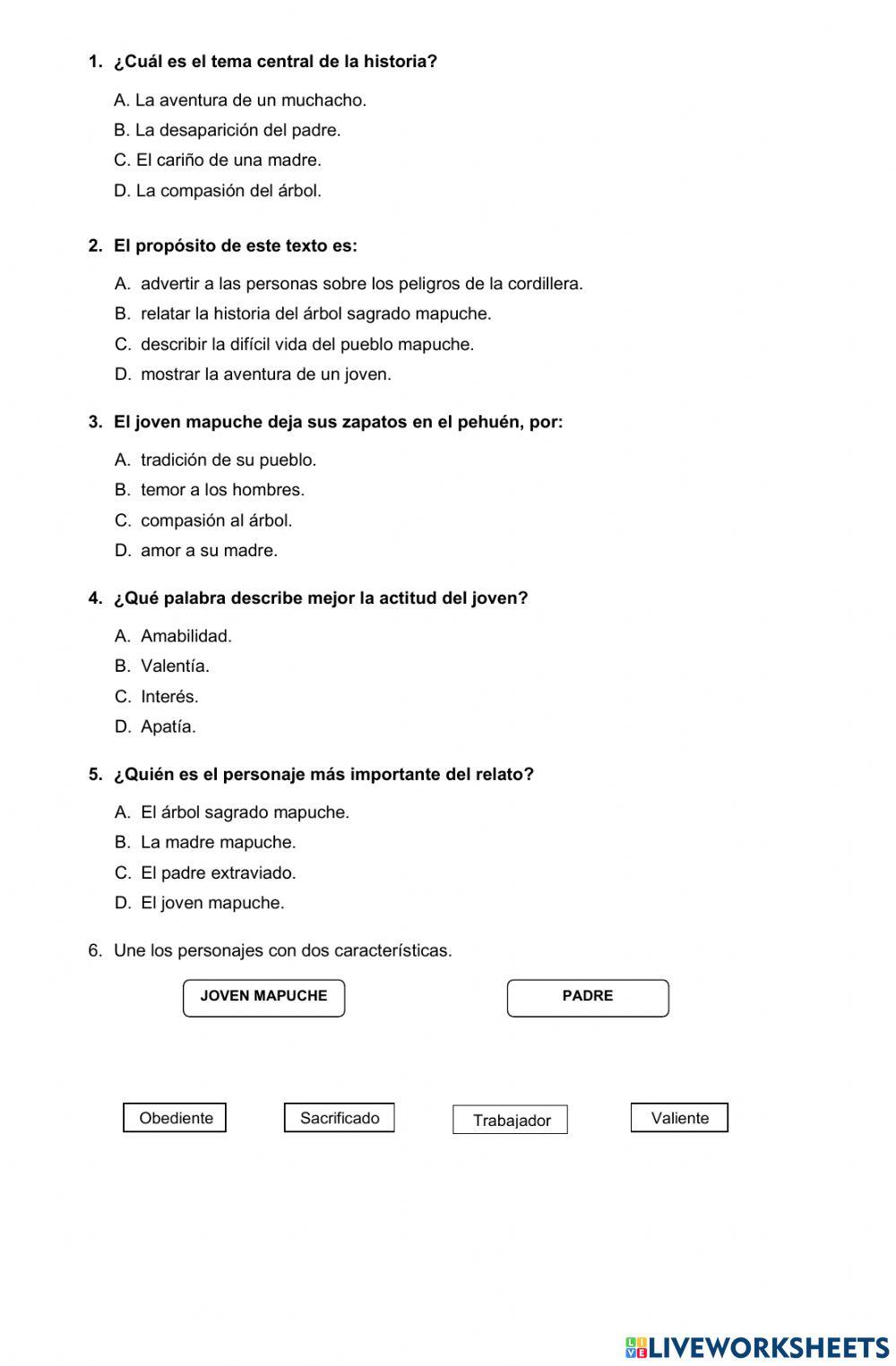 Evaluación Unidad 0 Lenguaje 6° básico