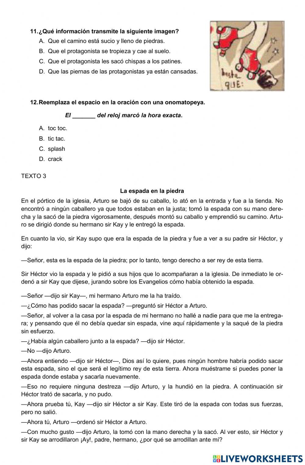 Evaluación Unidad 0 Lenguaje 6° básico