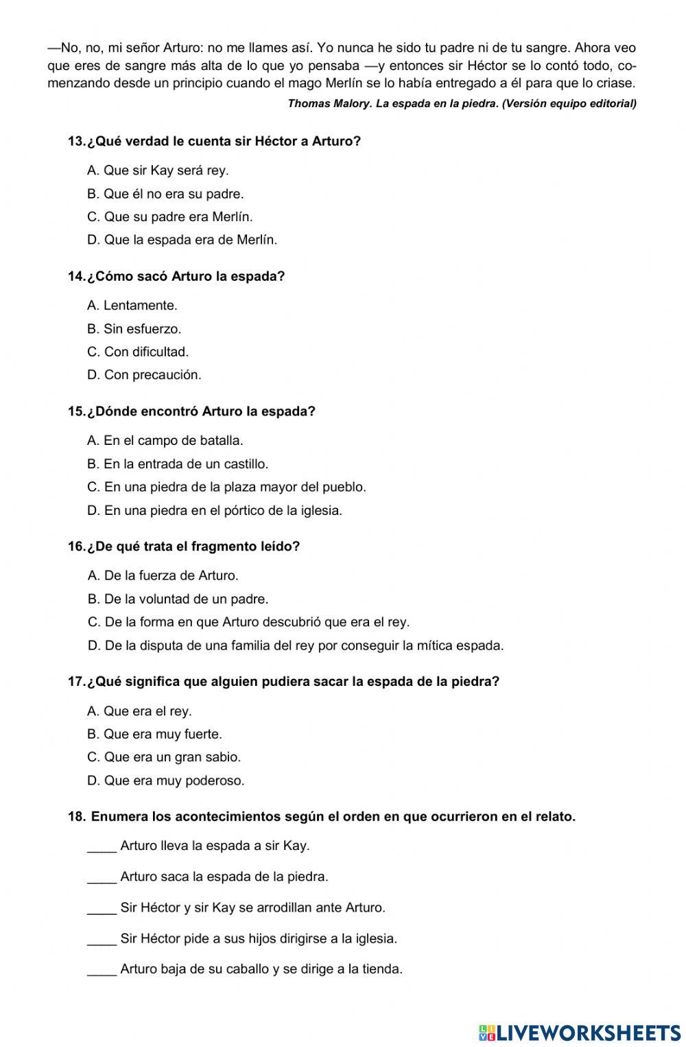 Evaluación Unidad 0 Lenguaje 6° básico