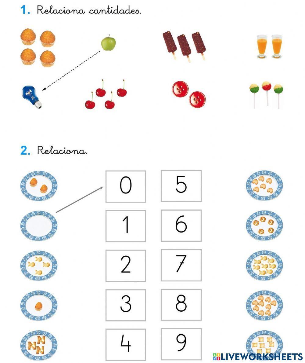 Relacionar número y cantidad