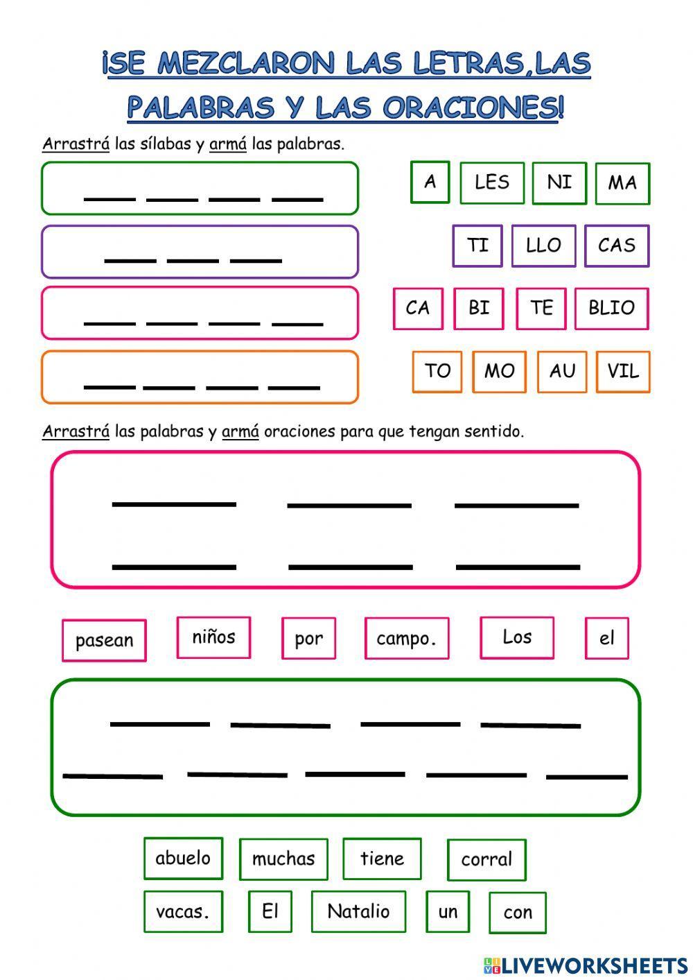 Se mezclaron las letras, las palabras y las oraciones.