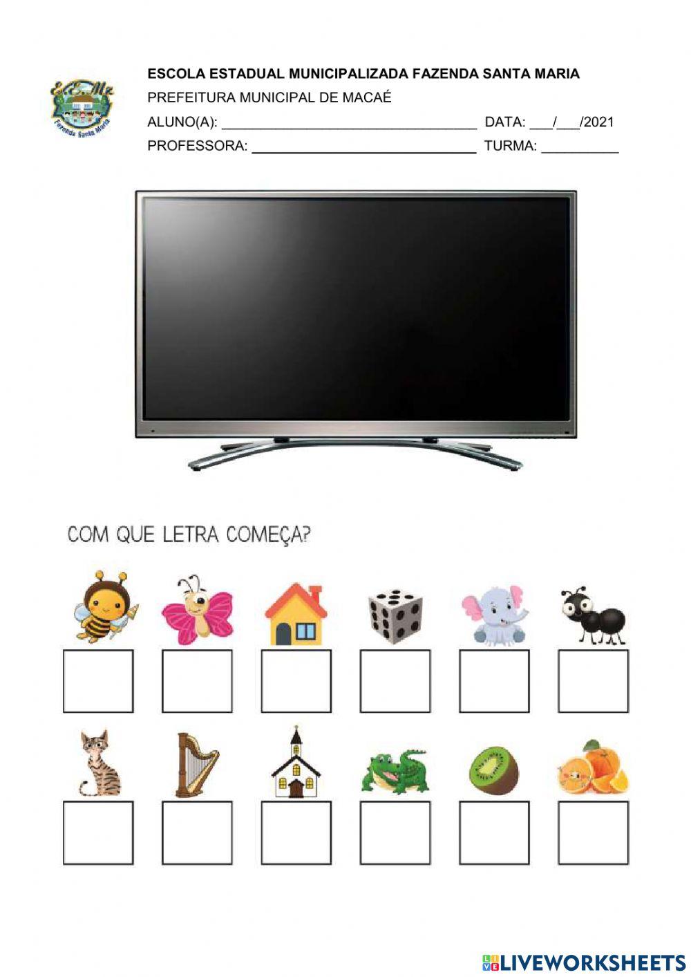 Alfabeto e letra inicial