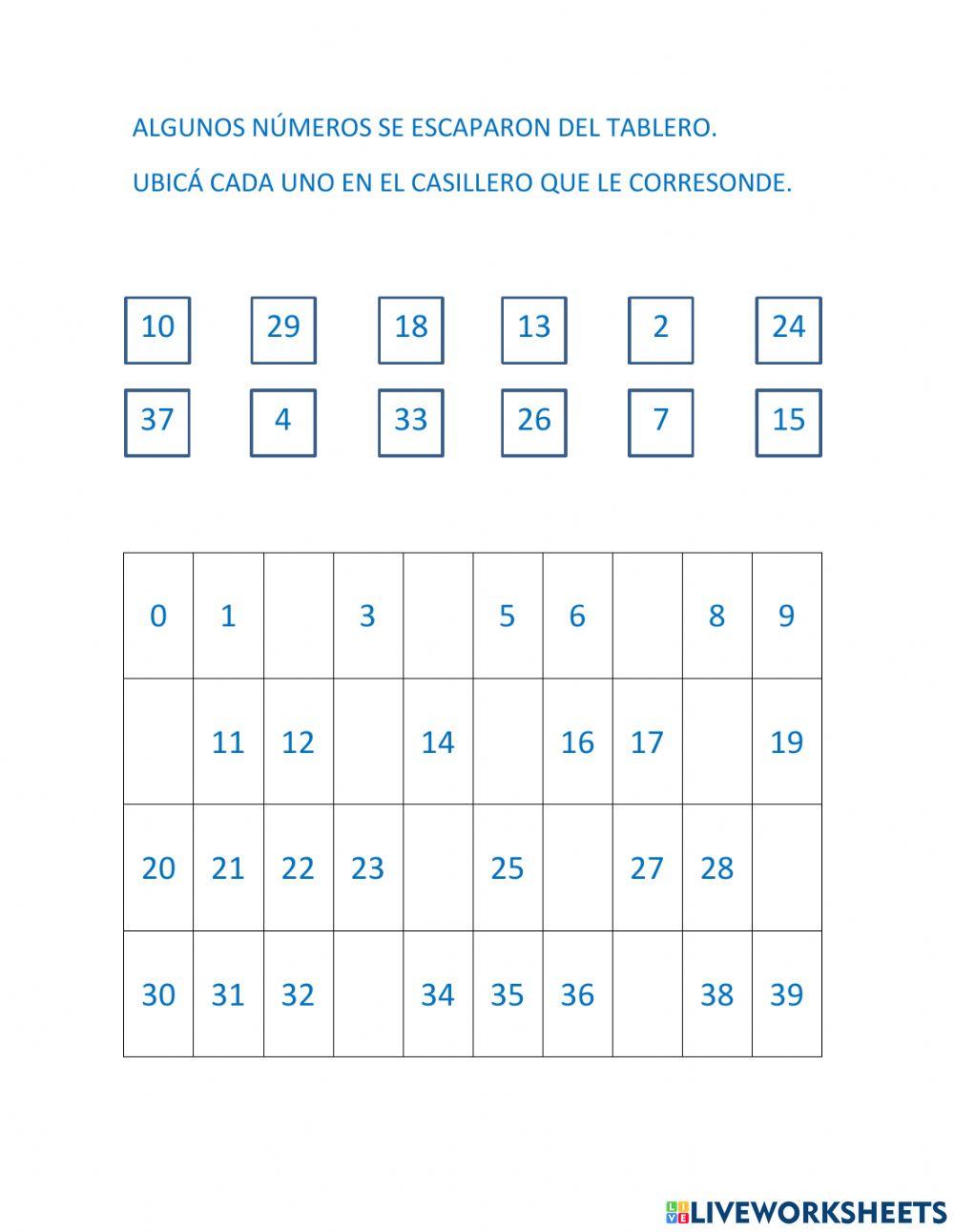 Números del 0 al 39