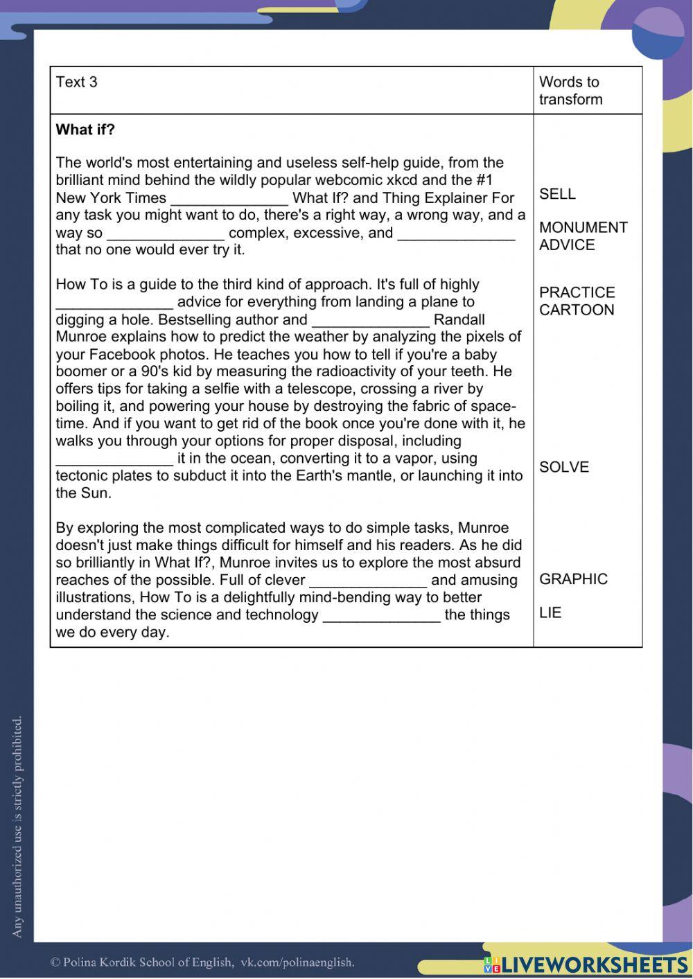 Week 24 Word Formation 1-5