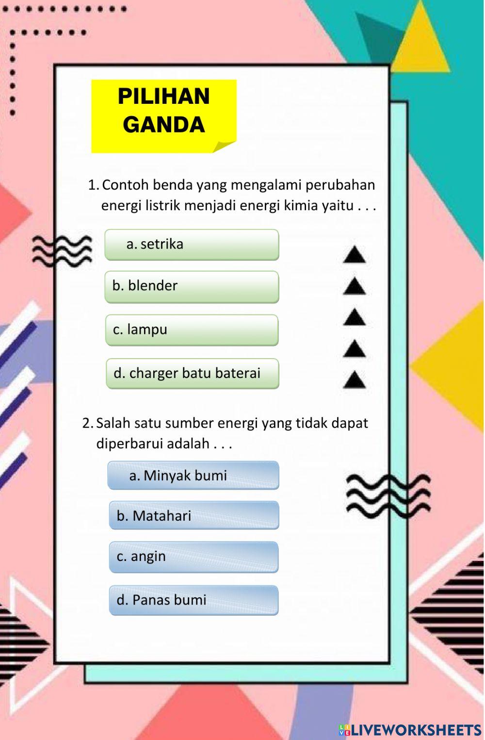 Tema 9 IPA KD 3.5 Energi dan Perubahannya