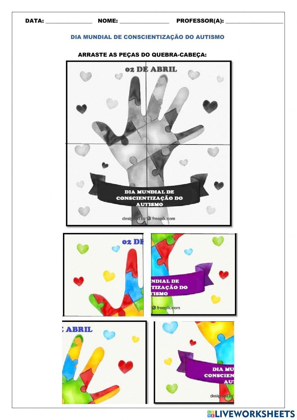 Quebra-cabeça n.º-3-Dia Mundial de Conscientização do Autismo