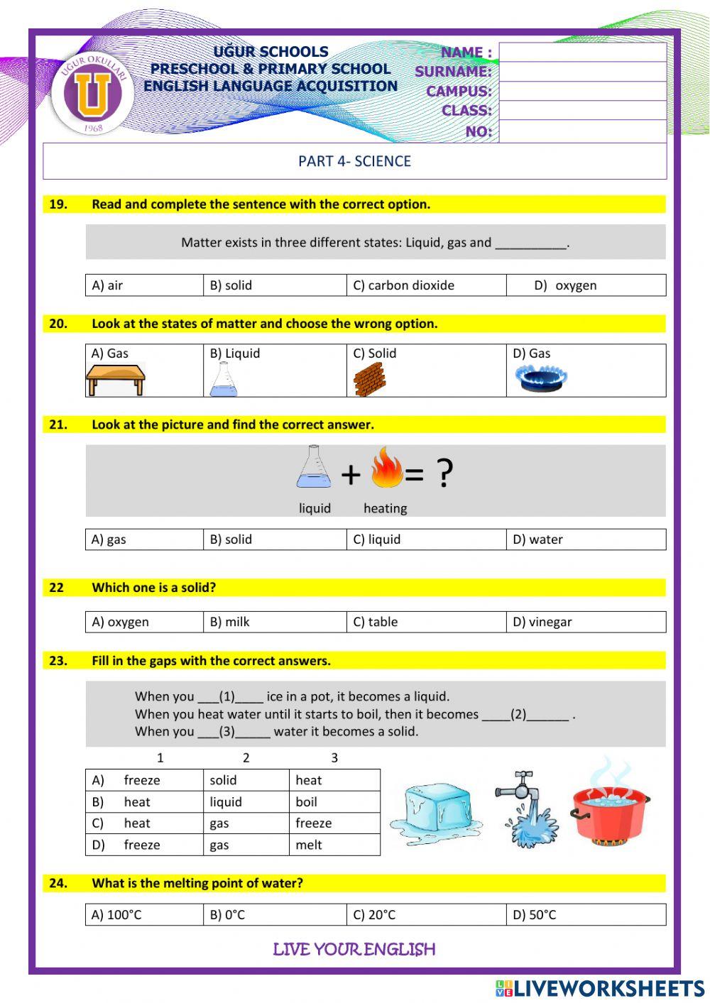 4th GRADE URT 3 PRACTICE SHEET