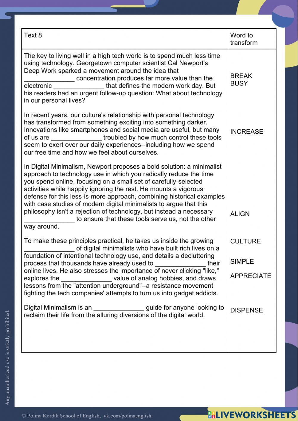 Week 24 Word Formation 6-10