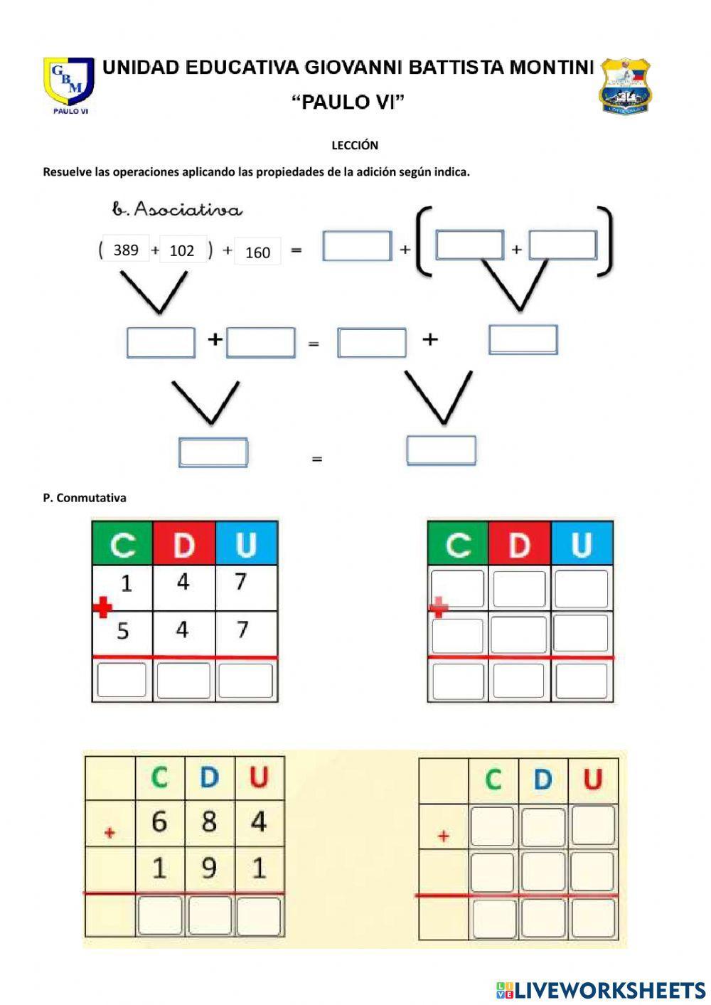Propiedades de la adición