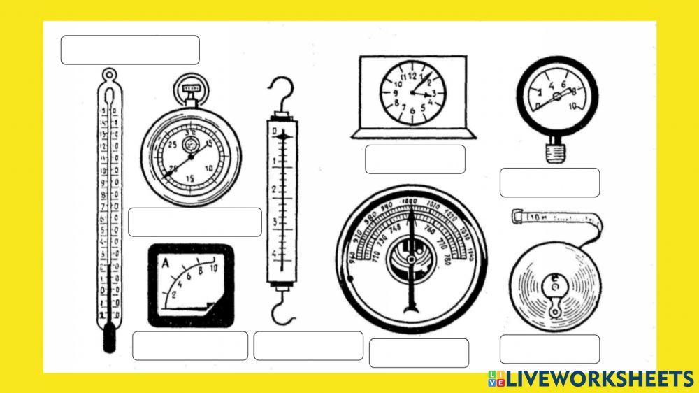 Приборы измерения worksheet | Live Worksheets