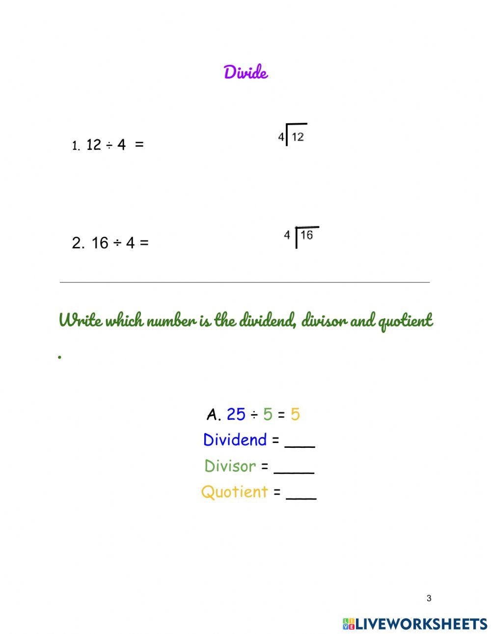 Multiplication - Division