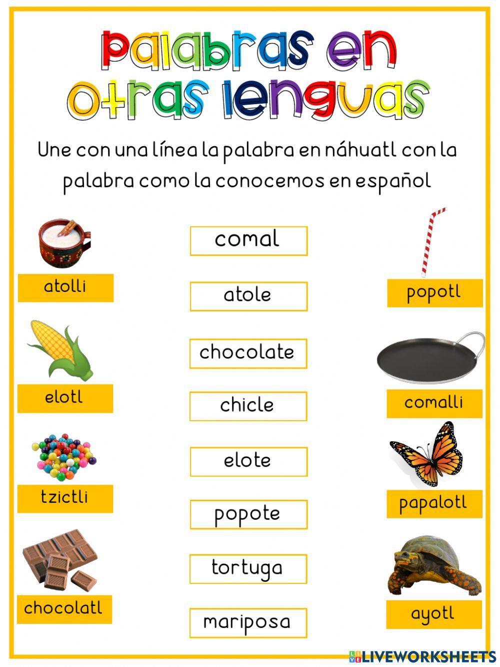 Palabras en lengua náhuatl
