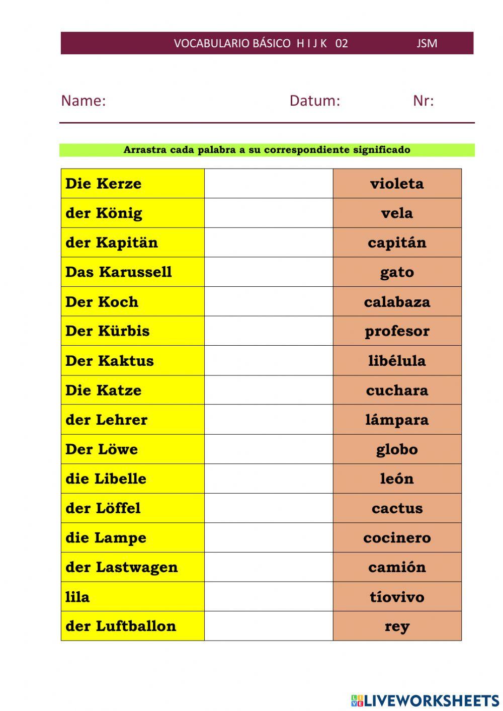 Vocabulario Básico IJKL 02