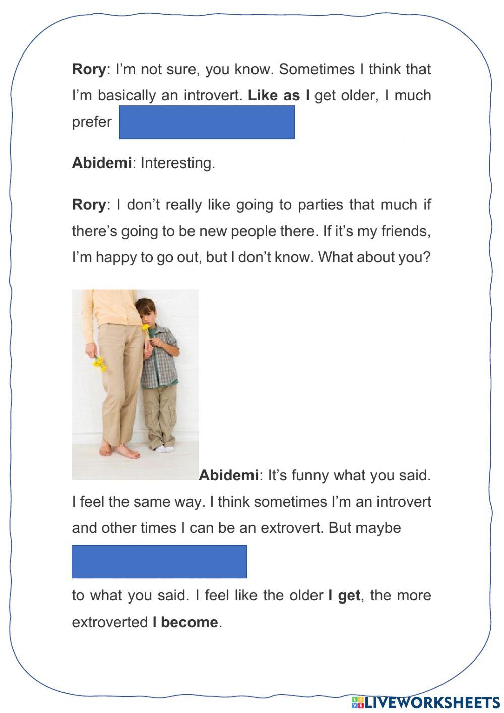 Extrovert and introvert