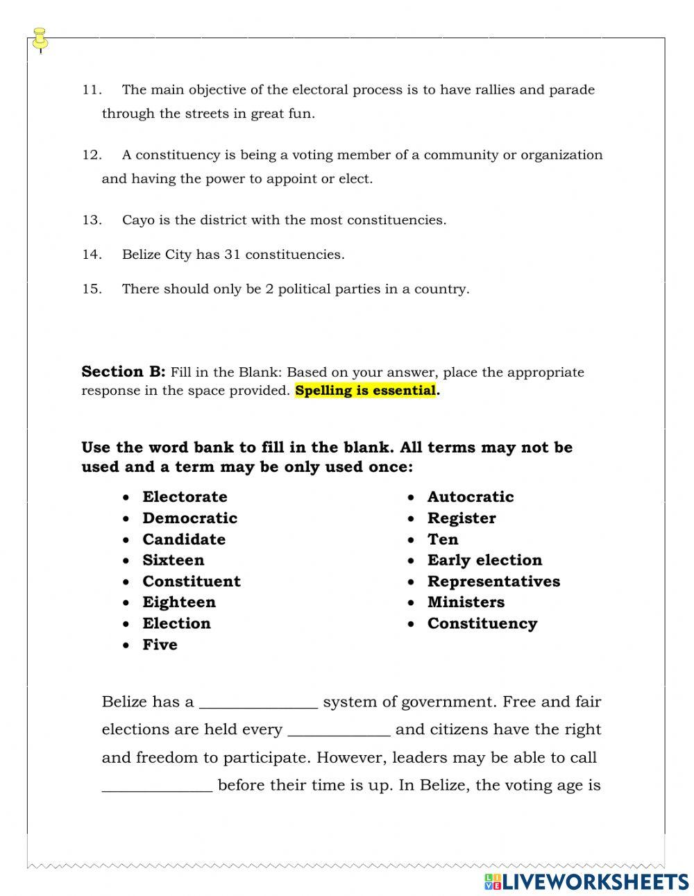 electoral-process-in-belize-worksheet-live-worksheets
