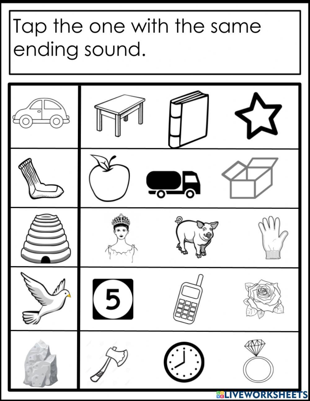 Same Ending Sound Worksheet 1 Online Exercise For Live Worksheets same-ending-sound-worksheet-1-online-exercise-for-live-worksheets