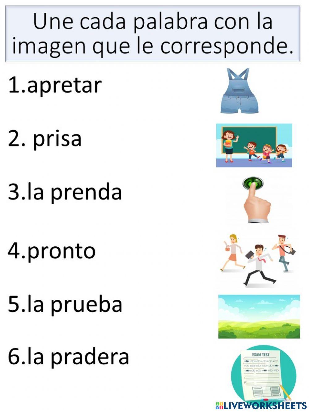 Vocabulario del sonido Pr