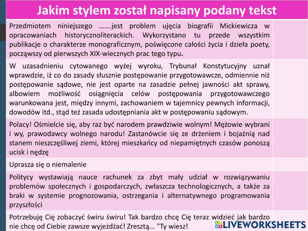 Styl języka a stylizacja