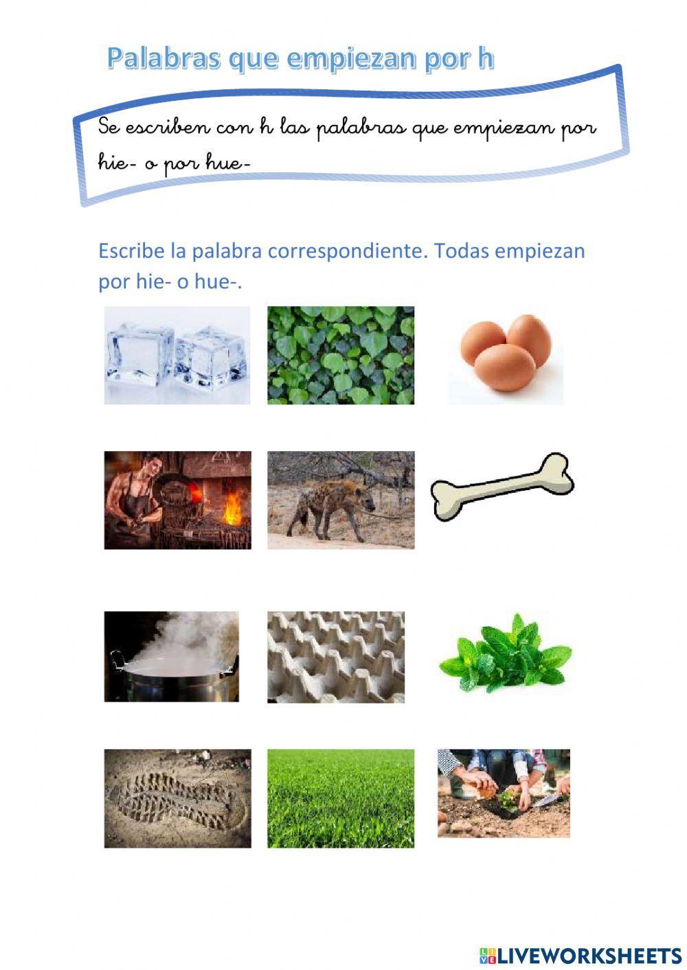 Palabras con hie- y hue-