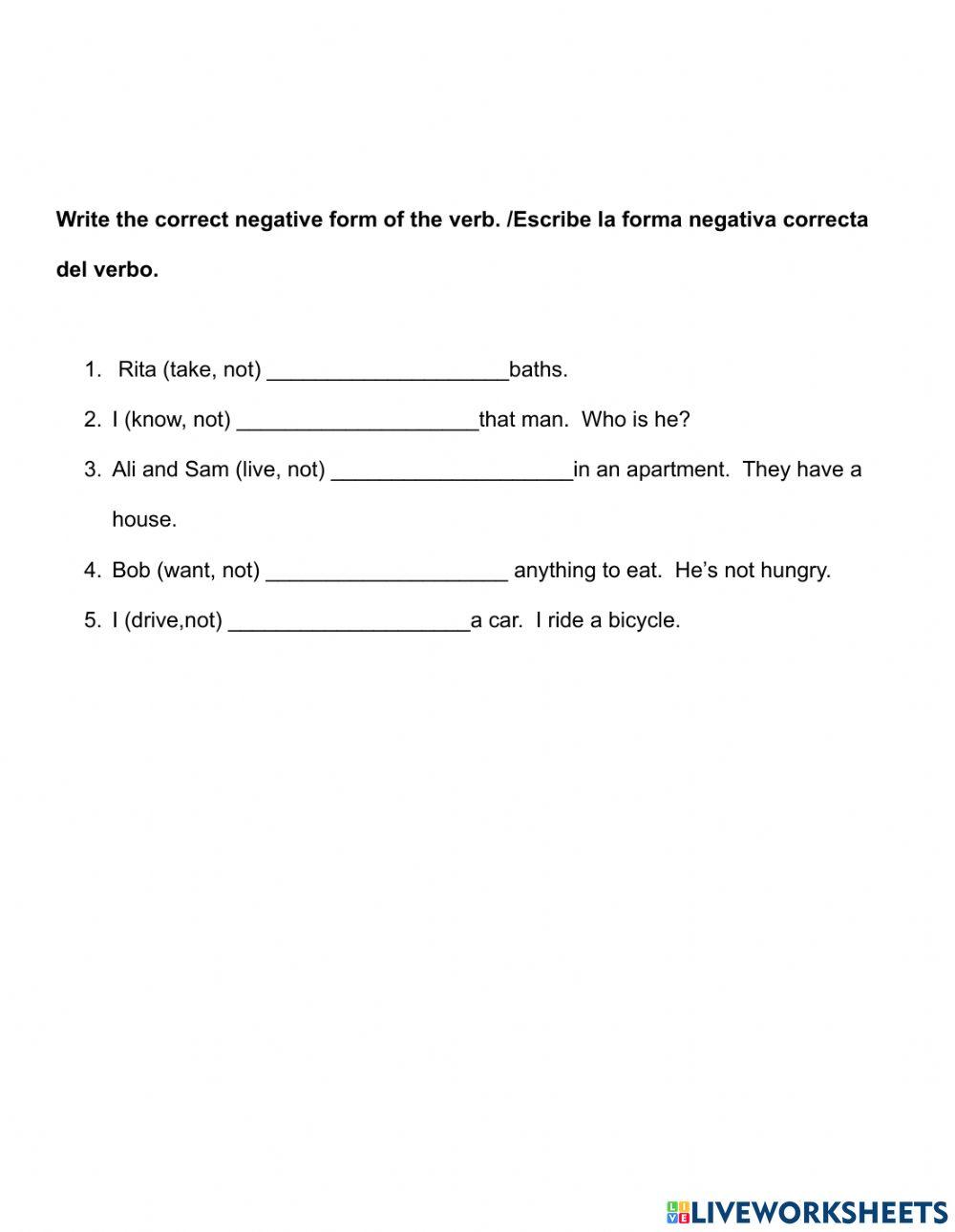 Simple Present Verb Exam