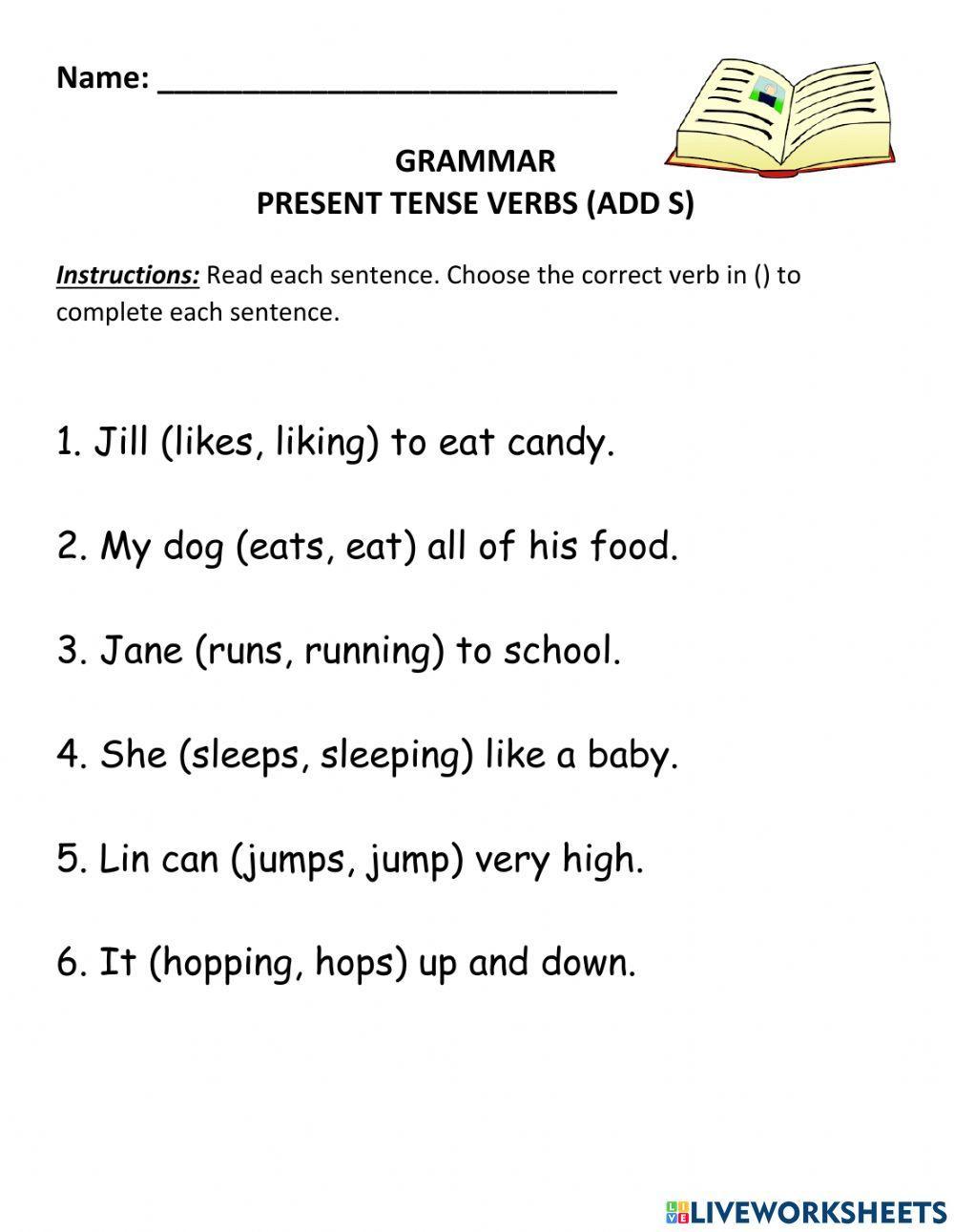 Present Tense Verbs with S