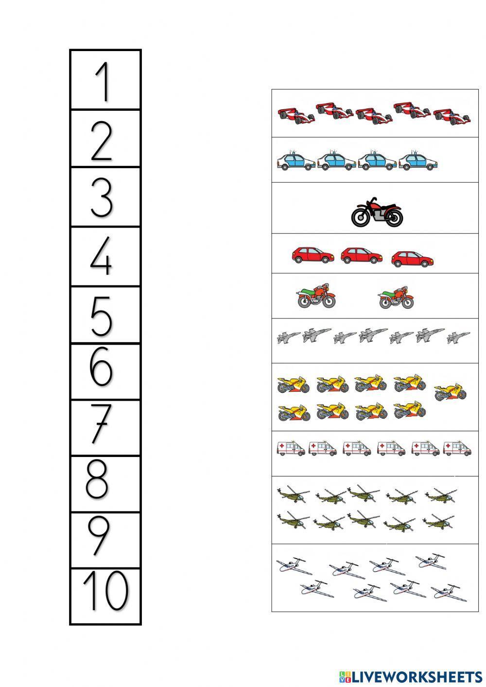 Los números del 1 al 10