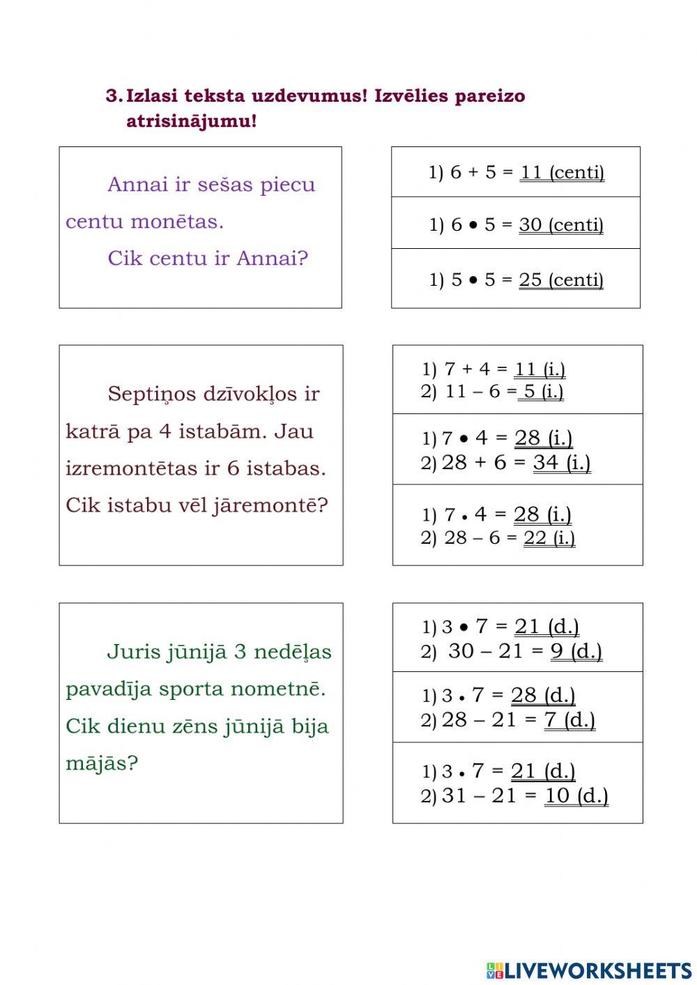 Vai Tu proti reizināšanu līdz 50?