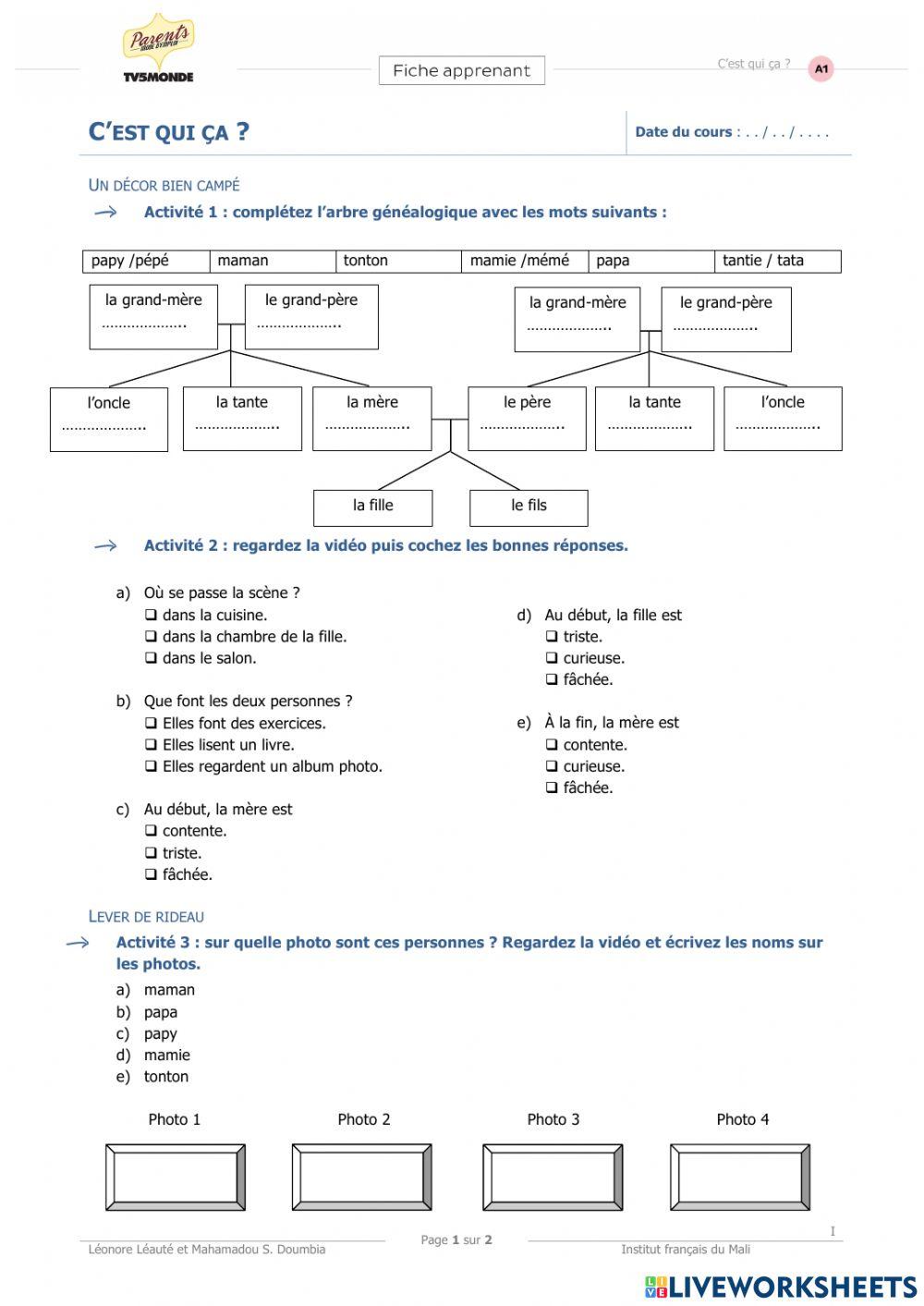 Les membres de la famille