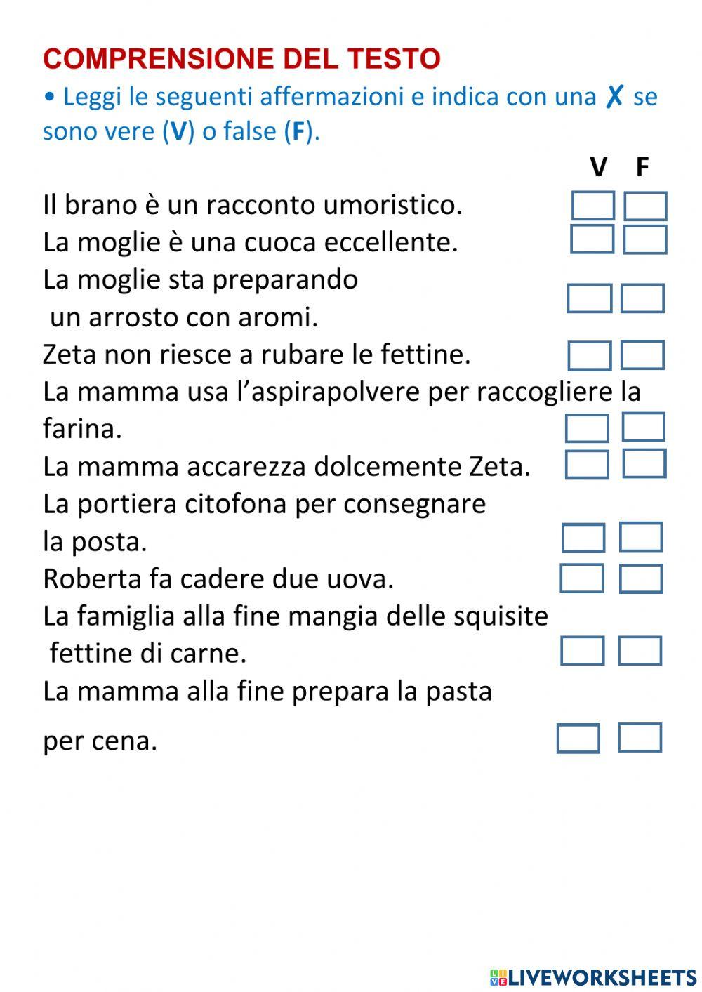 Comprensione del testo