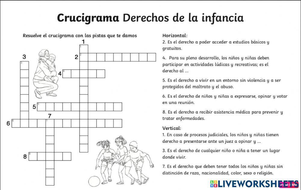 Crucigrama Derechos De Los Niños - Recursos Didácticos - Wordwall