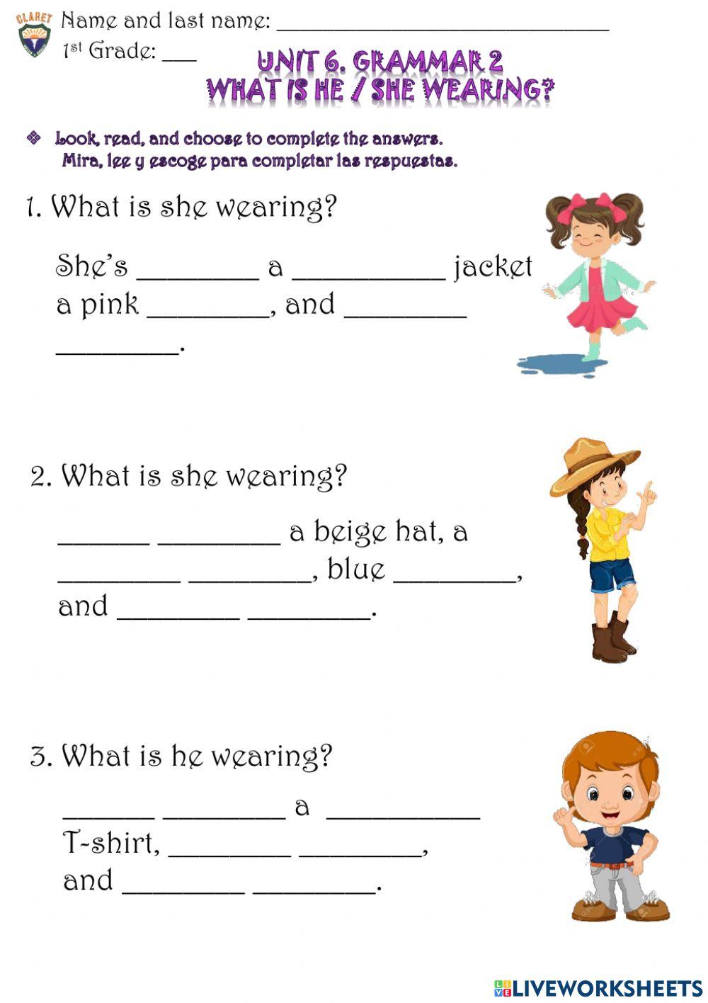 1st G. Unit 6. Grammar 2. Practice activity