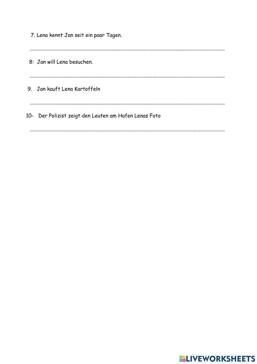 Personalpronomen im Dativ -Akkusativ