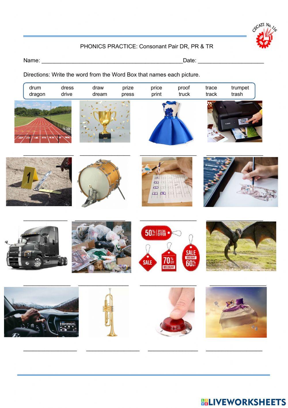 Consonant Pair DR, PR, TR