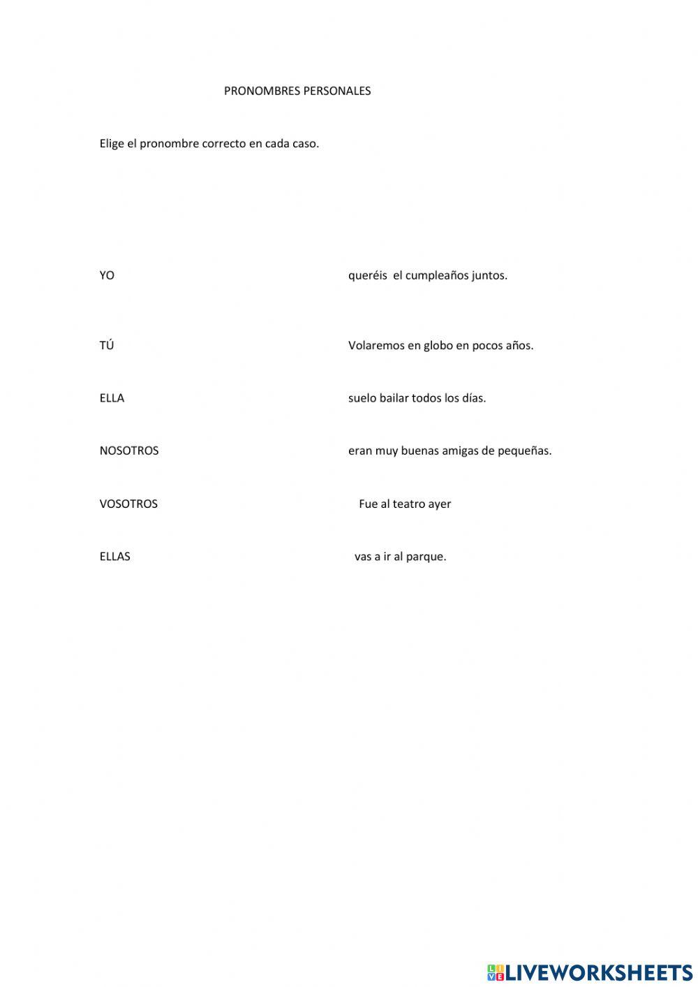 Pronombres personales