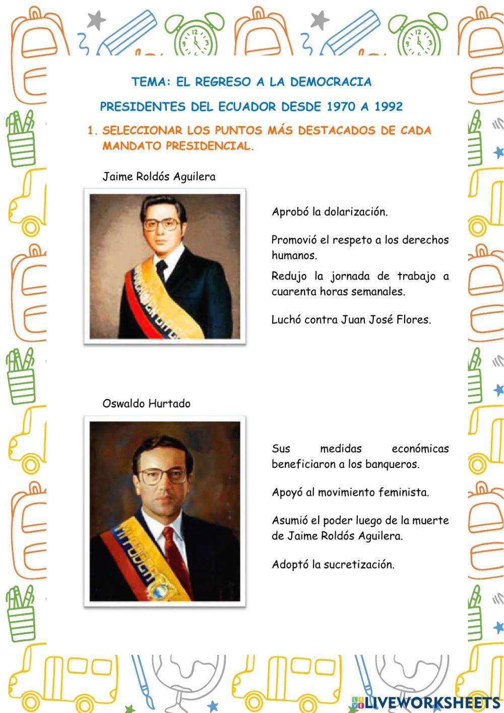 Presidentes del Ecuador