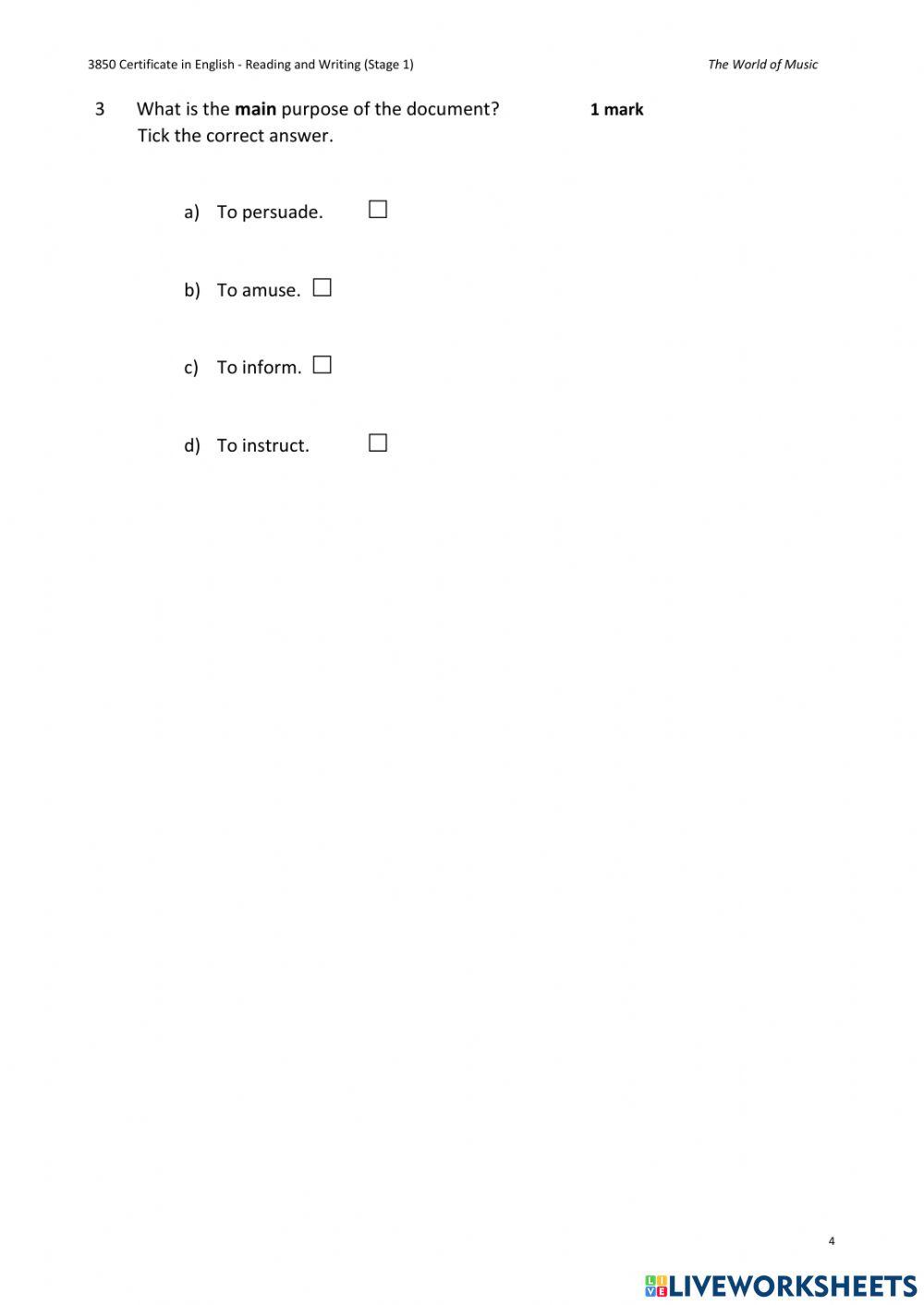 City & Guilds Stage 1