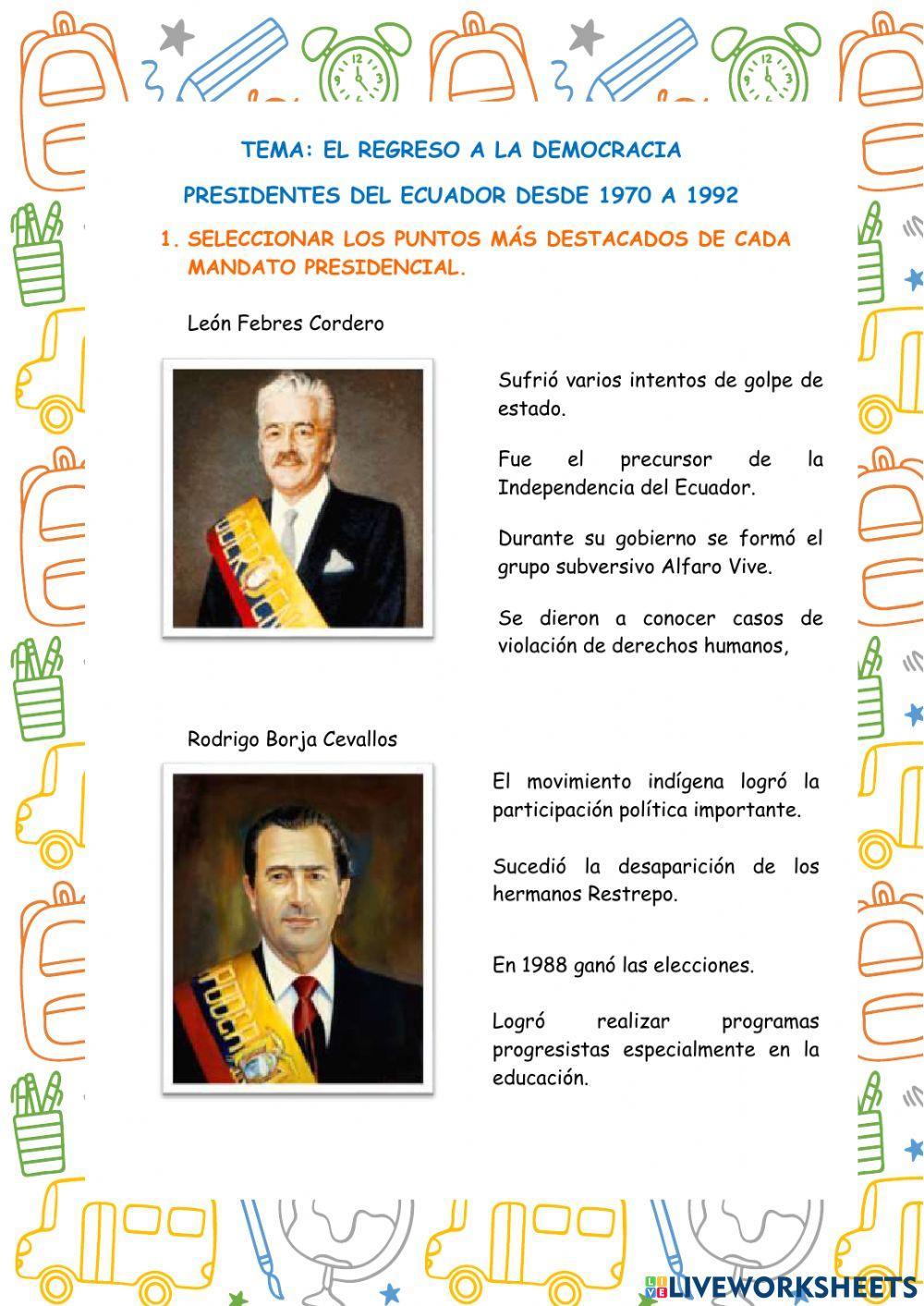Presidentes del Ecuador