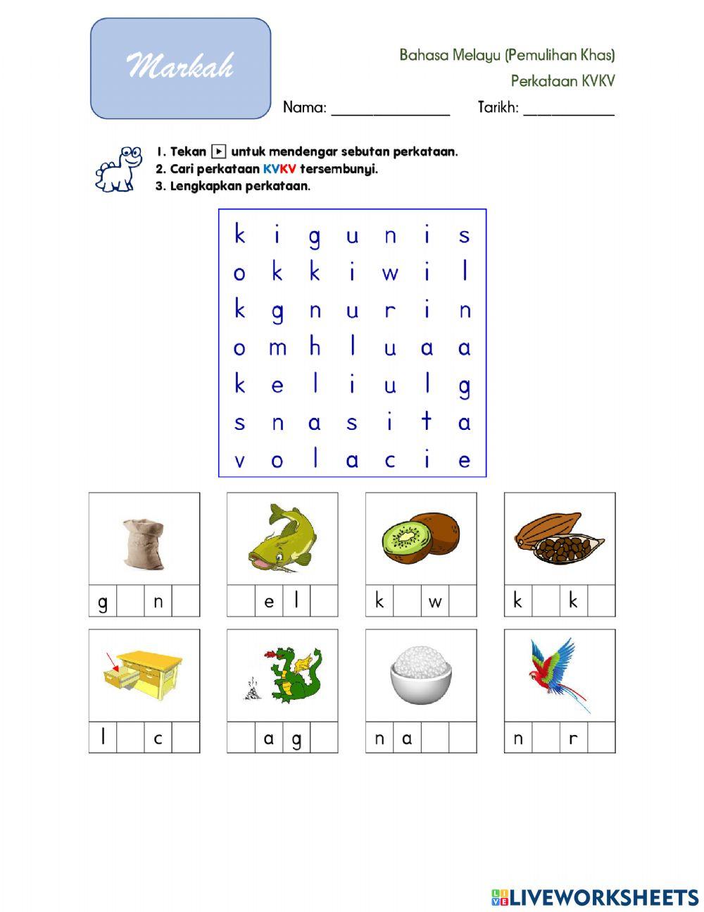 Perkataan KVKV - Mencari Perkataan Tersembunyi 03