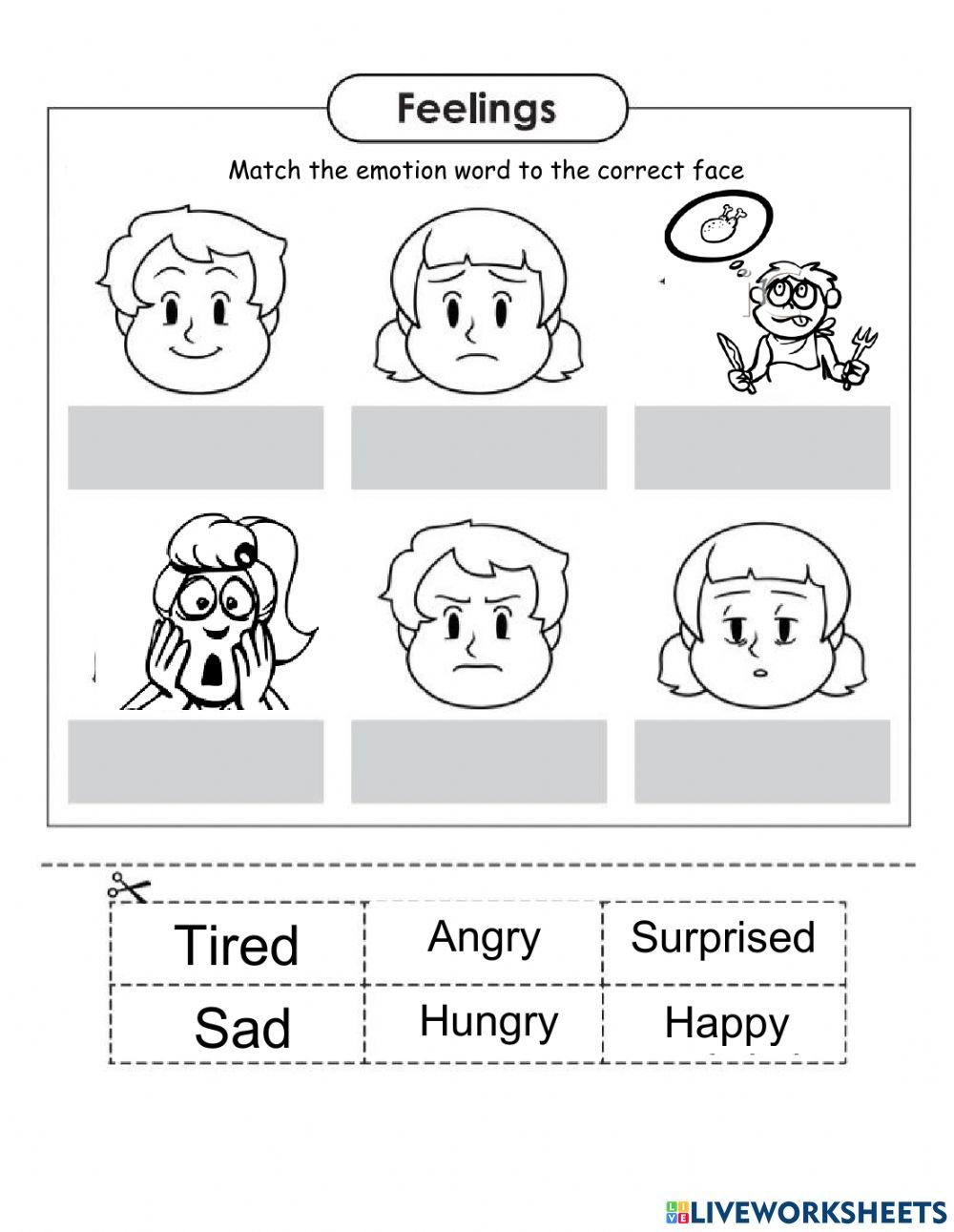 Feelings online exercise for Grade 1° Live Worksheets
