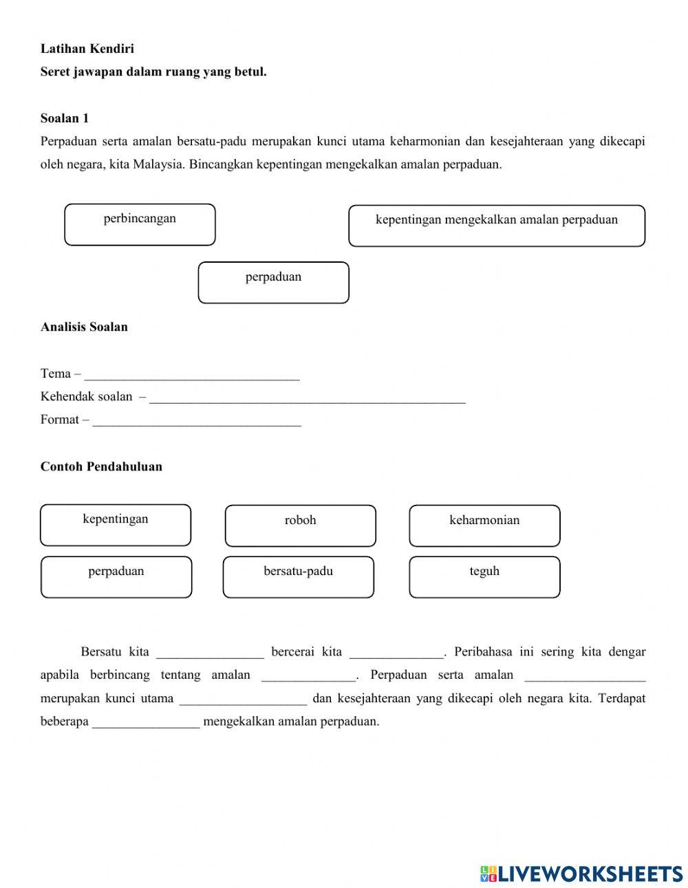 Latihan Melengkapkan Pendahuluan